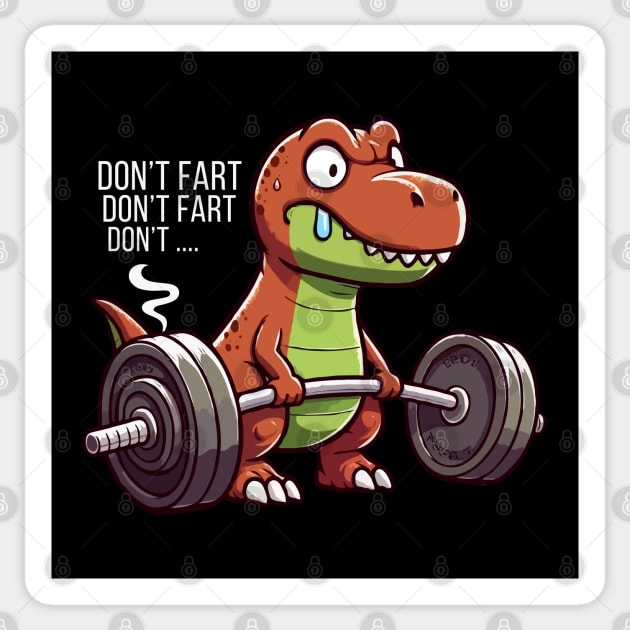 T Rex Don't Fart Sticker by Etopix